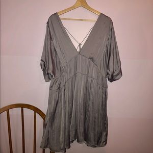 Free people silver boxy tshirt dress